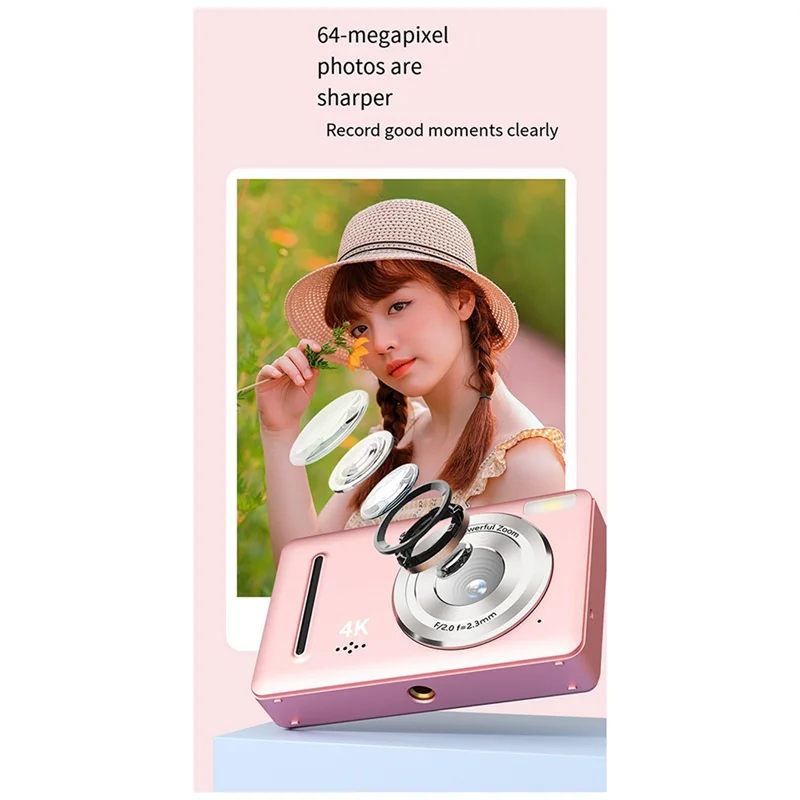 

APPLIA-4K Ccd Digital Camera Photography Camera, Video Blog Camera, Film Camera, 4K 30FPS Mini Camera For Teenagers
