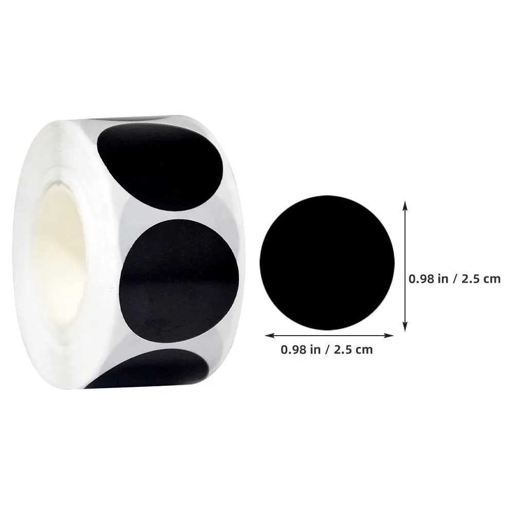 2Pcs 25Mm Round Black Dot Stickers Blank Circle Labels Waterproof Reusable for Office Filing Classroom Sorting Kitchen Pantry