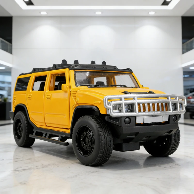 

Модель автомобиля Hummer H2 из литого сплава, масштаб 1:32, со звуком и светом, детская игрушка, коллекционная модель, подарок на день рождения