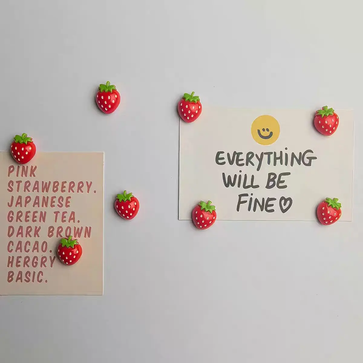 Strawberry Magnet Fridge Magnets Cartoon Creative Cute Message Board White Board Post-it Notes Post-it Notes Decorative Magnet