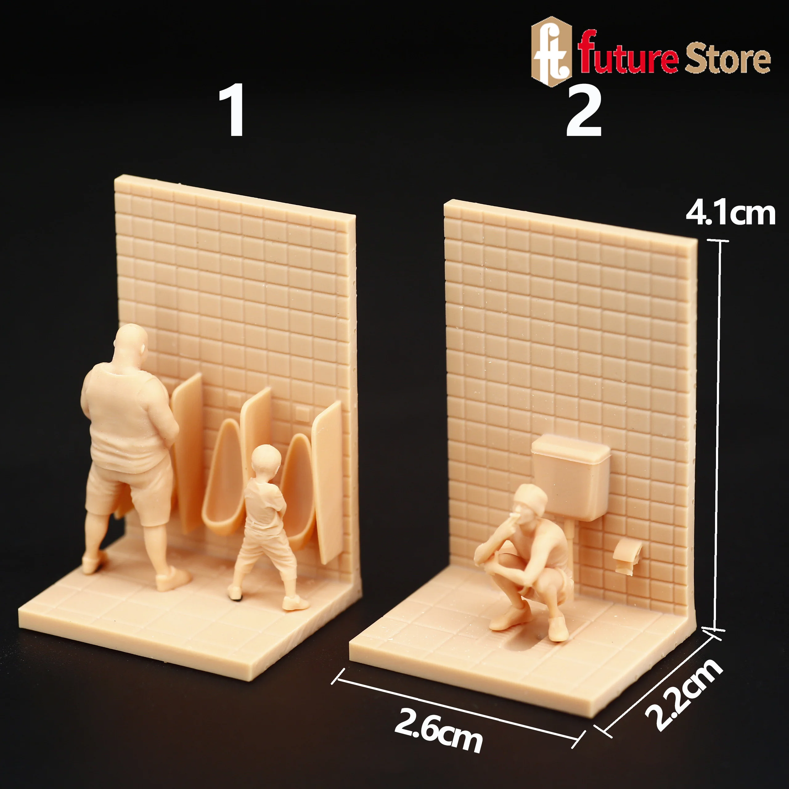 

3D Print 1/64 Public toilets Male Child urinating Miniatures Figures Scene Props Diorama Model Toys Micro Photograph Display