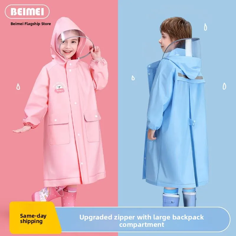 

Детский дождевик-пончо на все тело с местом для рюкзака для детского сада и начальной школы, для девочек