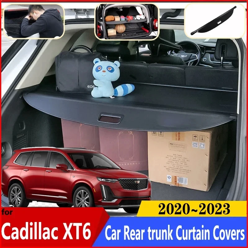 

Car Trunk Curtain For Cadillac XT6 2020 2021 2022 2023 Anti-peeping Accessories Retractable Luggage Storage Partition Curtain