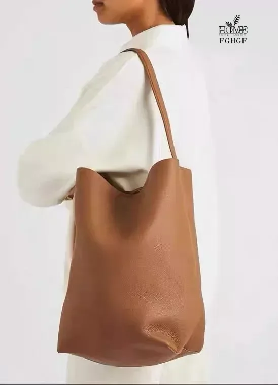NS Park Cowhide Bucket Bags Women 2023 New Luxury Designer Handbags Soft Real Leather One Shoulder Bags Large Capaity Tote Bag