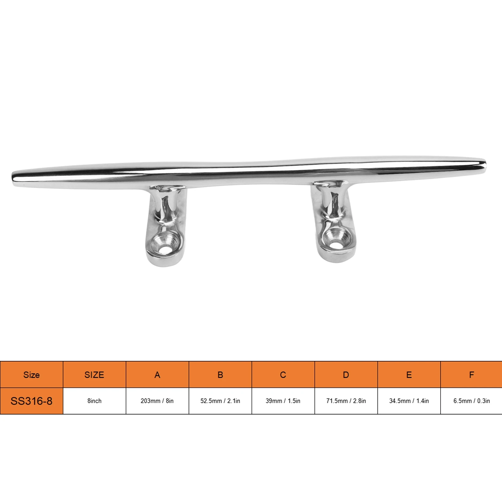 Boat Cleat Open Base Heavy Duty 316 Stainless Steel Boat Dock Cleats with Installation Screws for Marine Boat Dock Deck view 2