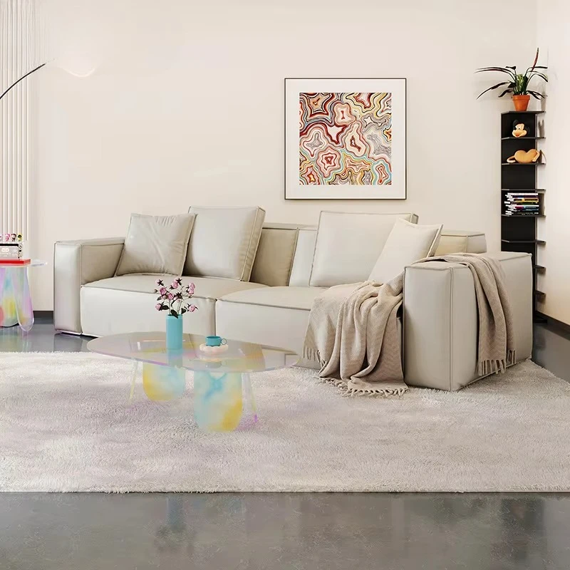 Móveis de sala de estar sofá de luxo de 3 lugares combinação estofada bege