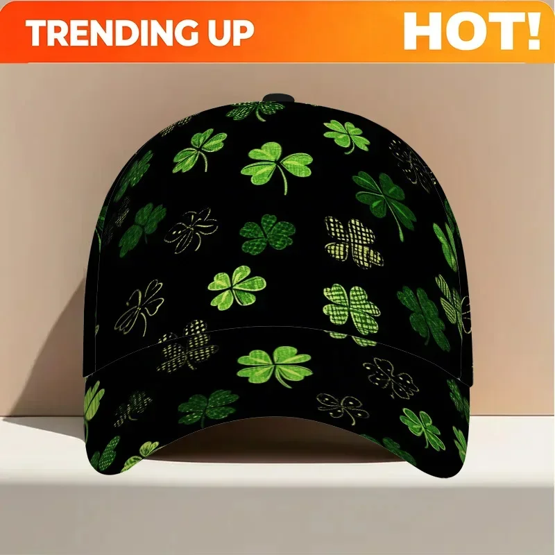 Customization 1pc St. Patrick's Day Clover Pattern Print Classic Baseball Cap - Lightweight Duckbill Hat, Ideal For Daily Wear