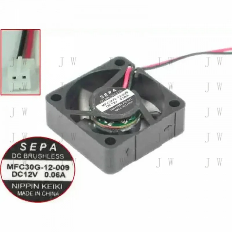 DDJ  for SEPA MFC30G-12-009 DC 12V 0.06A 30x30x10mm 2-Wire Server Cooling Fan