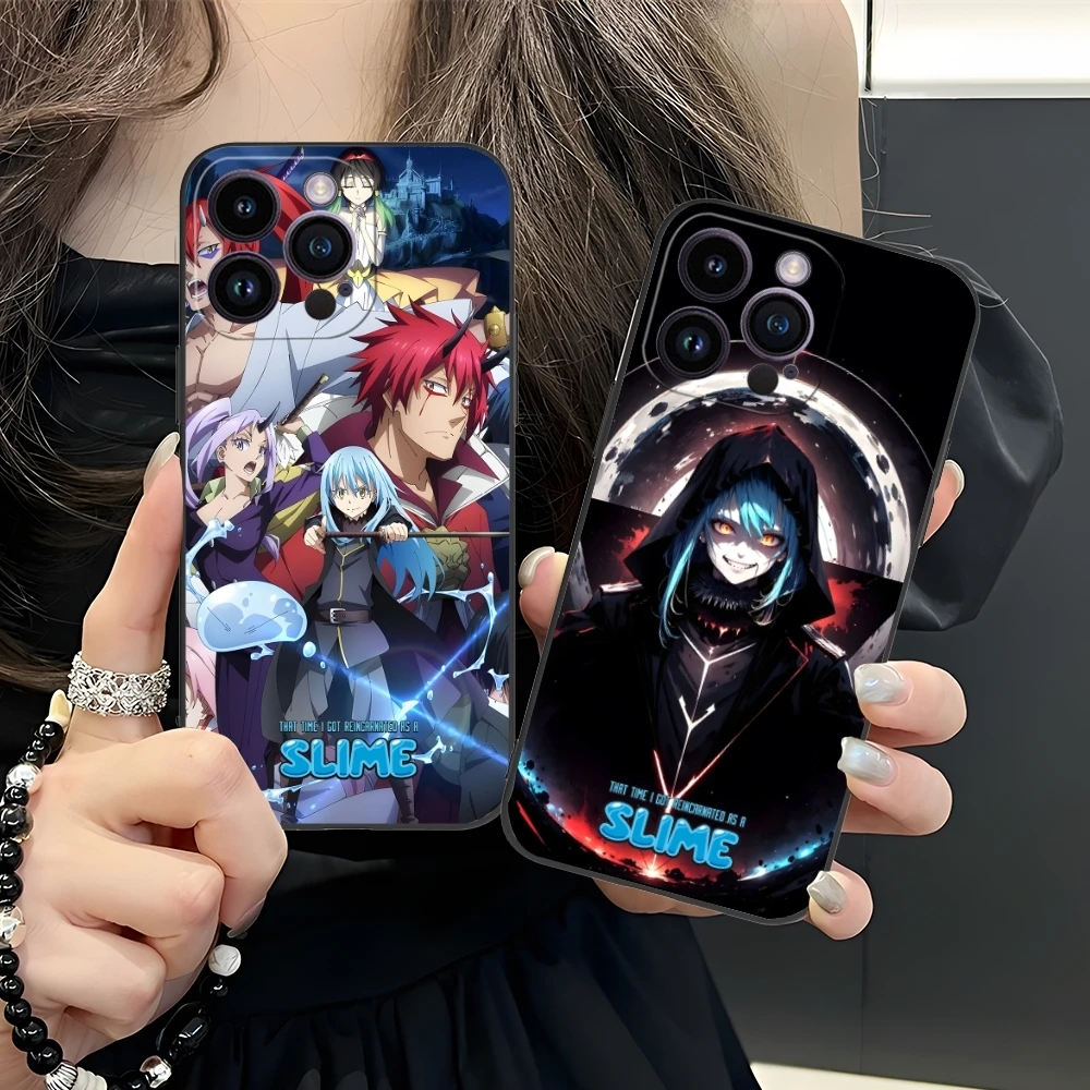 Slime Tensura Rimuru Mobile Phone Case for iPhone 16 15 14 13 12 11 X XR XS 8 7 Pro Max Plus Mini Black Soft Phone Cover Shell