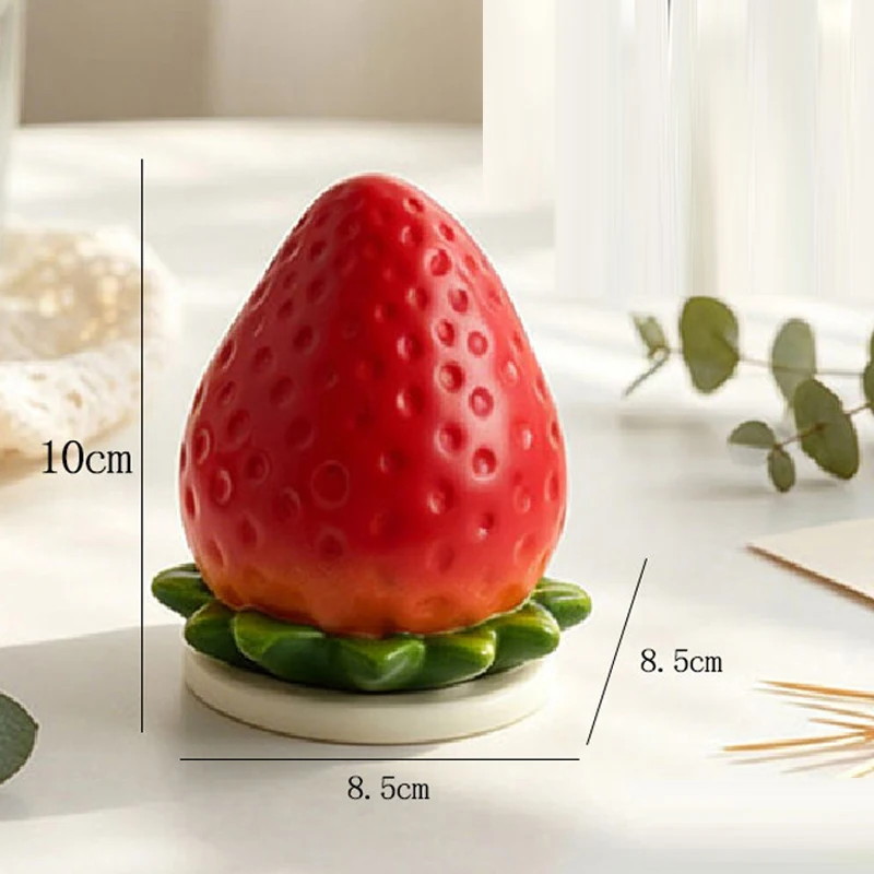 Creative Cactus, Strawberry, Watermelon Toast Shaped Toothpick Bucket, Home Living Room Dining Table Decor Dental Floss Box, 1Pc view 4
