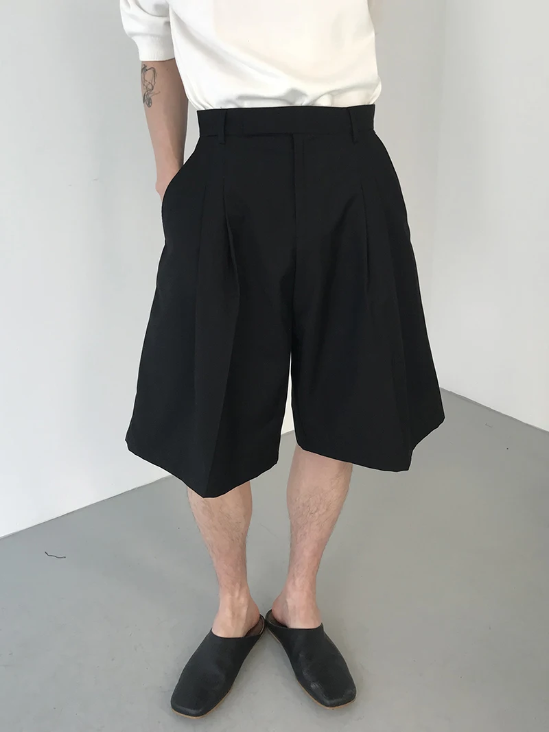 Short trapèze moulant pour homme, vêtement d'été, haut de gamme, confortable, à la mode, couleur unie, coupe droite, 2024