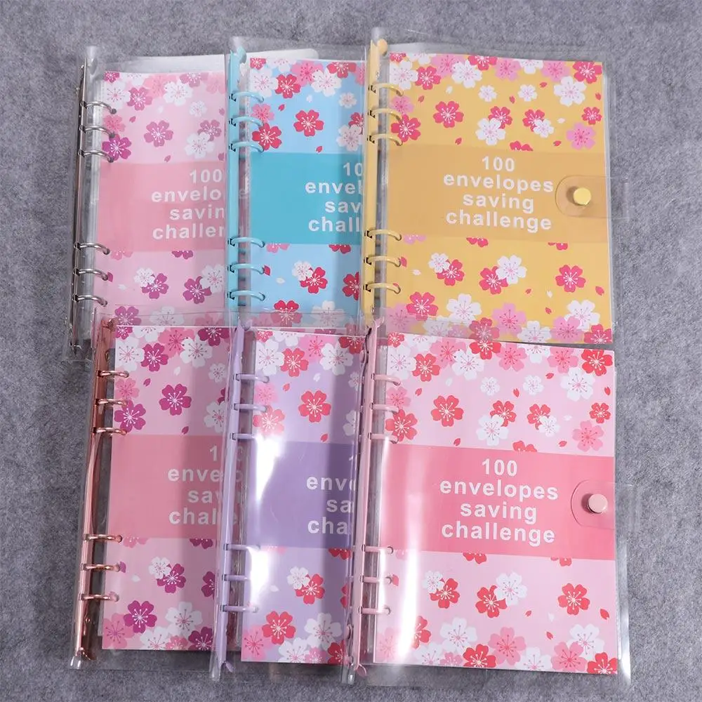 Financial Management 100 Envelope Savings Challenge Money Saving 100 Envelope Envelope Challenge Notebook Cherry Blossom