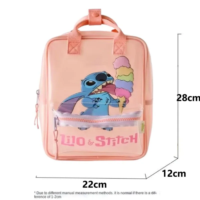 Disney Exquisite Girls Backpack Transparent Stitch Mickey Print Travel Storage Fashion Cartoon Cute Girl Gift Backpack