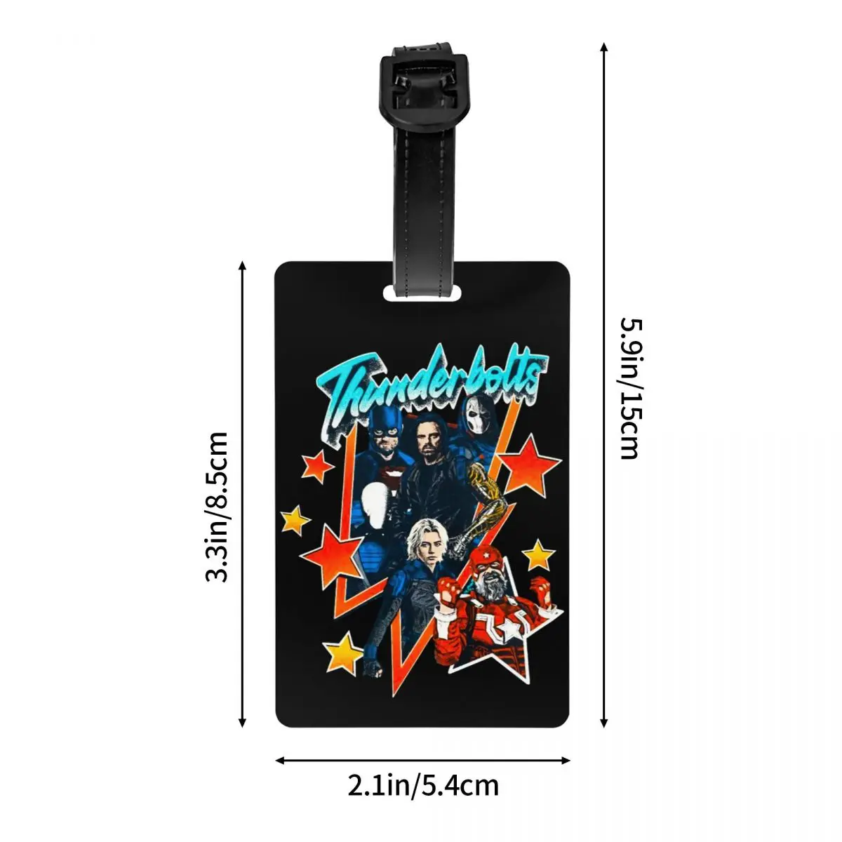 여행 가방용 Thunderbolts 수하물 태그 재미있는 수하물 태그 개인 정보 보호 커버 이름 ID 카드