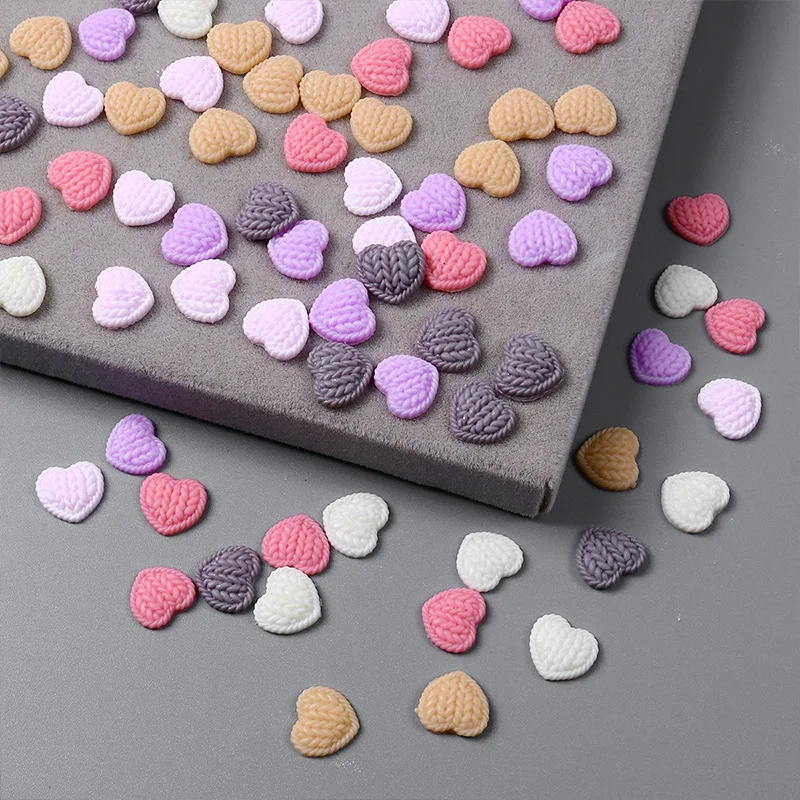 30 pezzi 3D acrilico maglione texture nail art amore cuore pendenti e ciondoli accessori resina maglieria lana forniture parti per la decorazione delle unghie