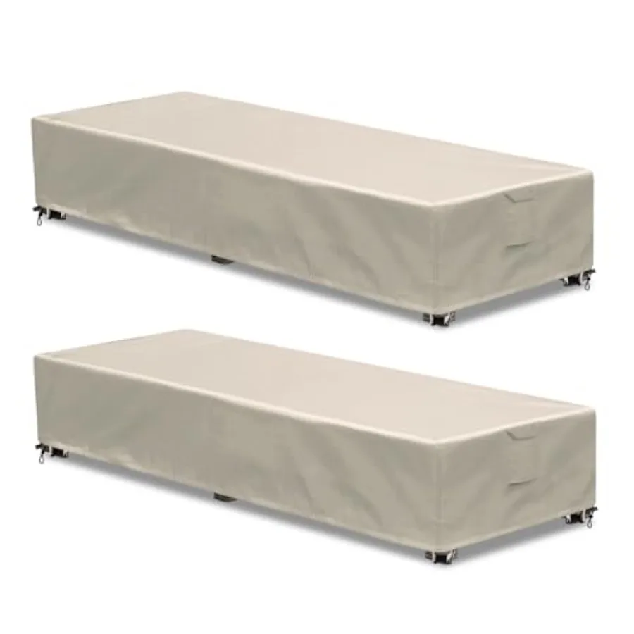 

Outdoor Chaise Lounge Cover Patio Lounge Chair Covers Waterproof 600D Weather Resistant Material UV Protection Windproof Design