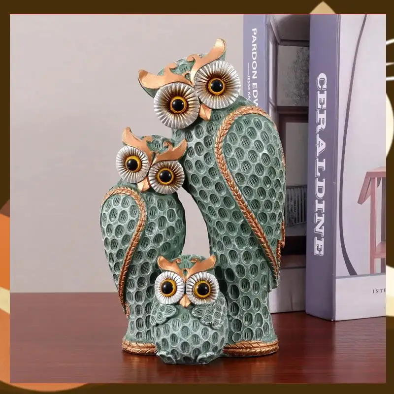 

Hot Owl Decorative Statue Sculpture Shelf Decor Figurine Cute Family Of Three Owl Figurines Resin Bird Sculptures Owl Decor