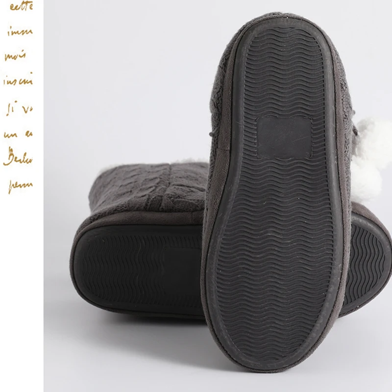 House Fluffy Slipper Womens Winter Contton Fabric Warm Plush Non Slip Fur Ball Indoor Flat Fuzzy Female Shoes Comfy Home Boots