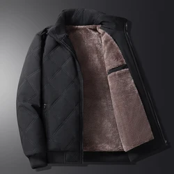 Chaqueta acolchada de lana para hombre, Parkas térmicas de cuello alto, abrigo grueso de algodón, rompevientos, ropa de invierno