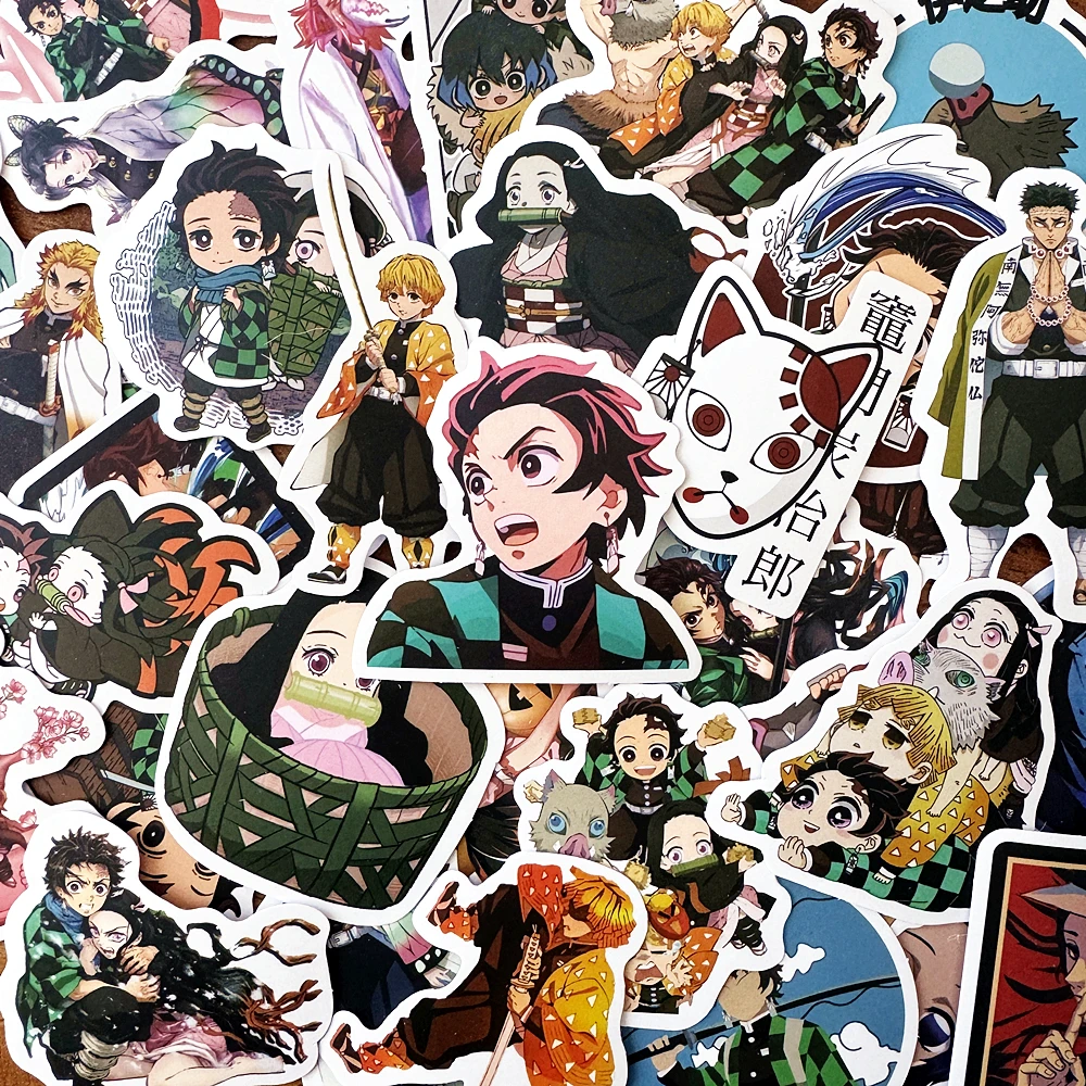 

10/50Pcs Demon Slayer Anime Stickers for Kids Durable Fun School Stationery Perfect for Notebooks Bottles Assorted Manga Designs