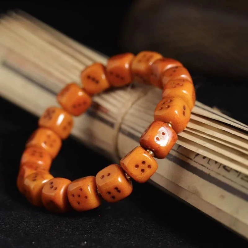 Crafts Genuine Fidelity NaturalOld Yak Bone 12mm Dice Single Circle Buddha Beads Rosary Brazil