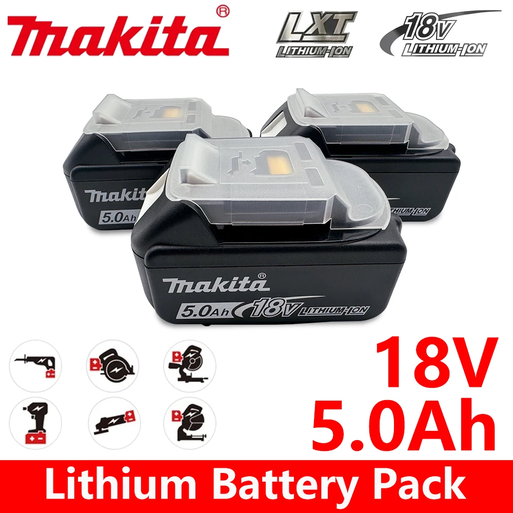 

Новый литиевый аккумулятор Makita 18 В, 5,0 Ач для инструментов, дрели, электроинструментов BL1850b BL1850 BL1860 BL 1860 BL1830 BL1840, литий-ионный аккумулятор