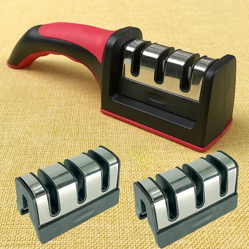 

4 IN 1scissors Knife Sharpener 3 Paragraphs Knife Sharpener Replaceable Grinding Head Section Knives Accessories Kitchen Gadgets