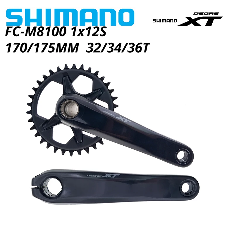 SHIMANO DEORE XT M8100 FC-M8100 12 Speed 170MM 175MM 32T 34T 36T FRONT CHAINRING CRANKSET 12v CRANKARM CHAINWHEEL Original Parts