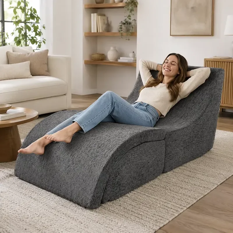 Popular Compression Sofa Chair Single Seat Boxed Soft Foam Foldable Sponge Lounge Chair
