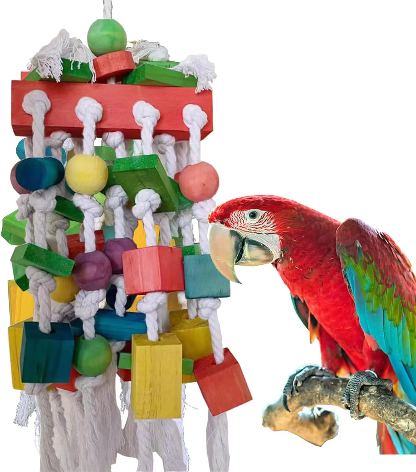 

Extra Large Parrot Bird Toys for Macaws, Amazon Parrots, African Grey- Birds Cage Accessories