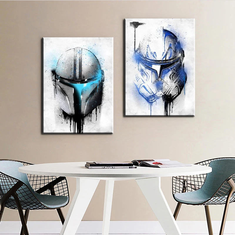 Canvas Wall Arts Poster Painting Helmets Graffiti Wallpaper Picture Print Home Decor For Living Room Artwork Bedroom Mural Frame