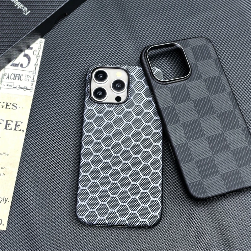 

Aramid Fiber For MagSafe Phone Case For iPhone 16 15 Pro Max Kevlar Carbon Fiber Shockproof Back Cover for iPhone 15Pro 16Promax