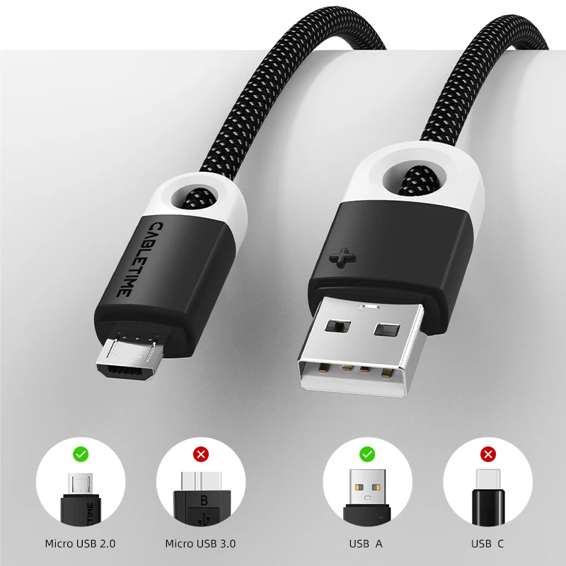 CABLETIME 3A Micro USB Cable Fast Charger For Xiaomi 11 Redmi 4X Note 3a Fast Chargeing Micro usb Data Cable For Samsung