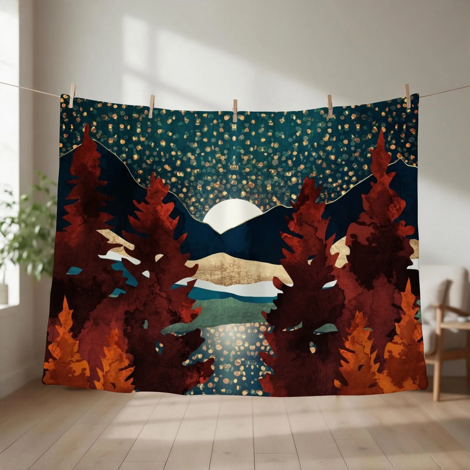 Star Sky Reflection Throw Blanket