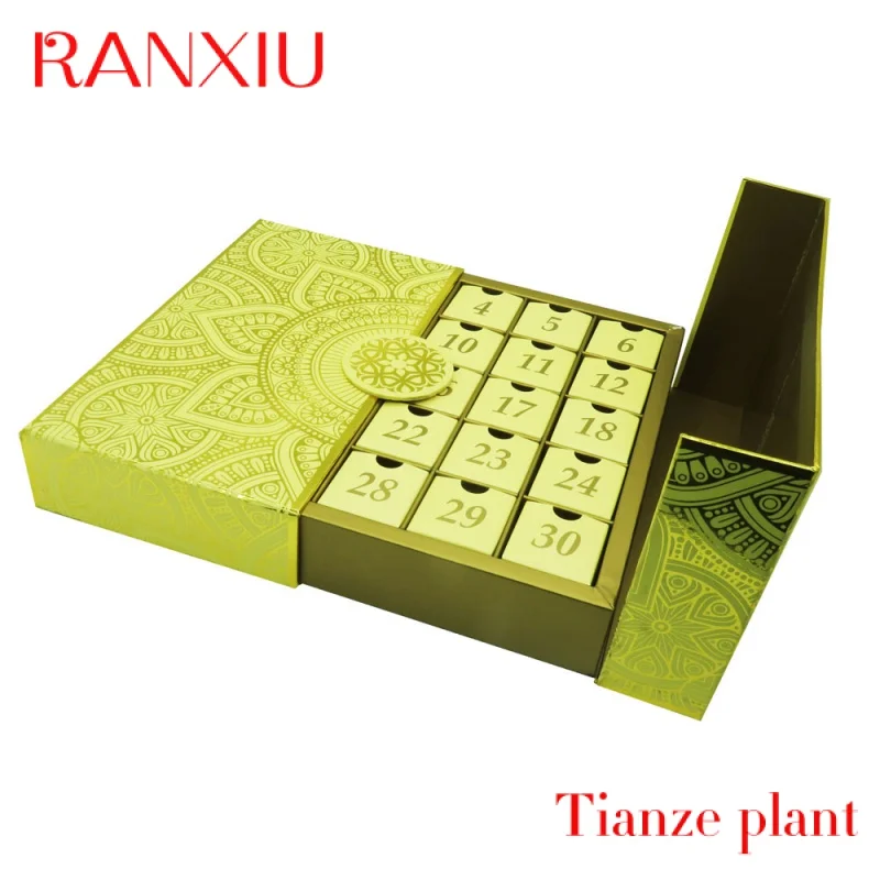 Luxury Xmas paper gift box chocolate packaging calendar avvento