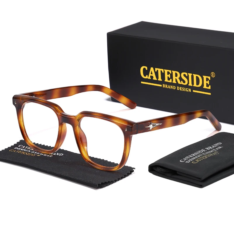 CATERSIDE Anti-Blaulicht-Brille für Herren, Markendesign, TR90, quadratische Rahmen, Brillen für Damen, Business, minimalistische Mode, transparente Gläser – Detail 5