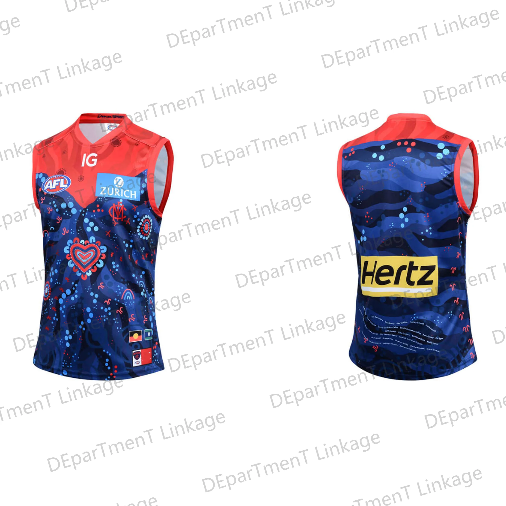 2024 New Arriavl Summer A.F.L Melbourne Demons 2024 Indigenous Guernsey Jersey Oversized loose Vest For Adult/Kids Kit