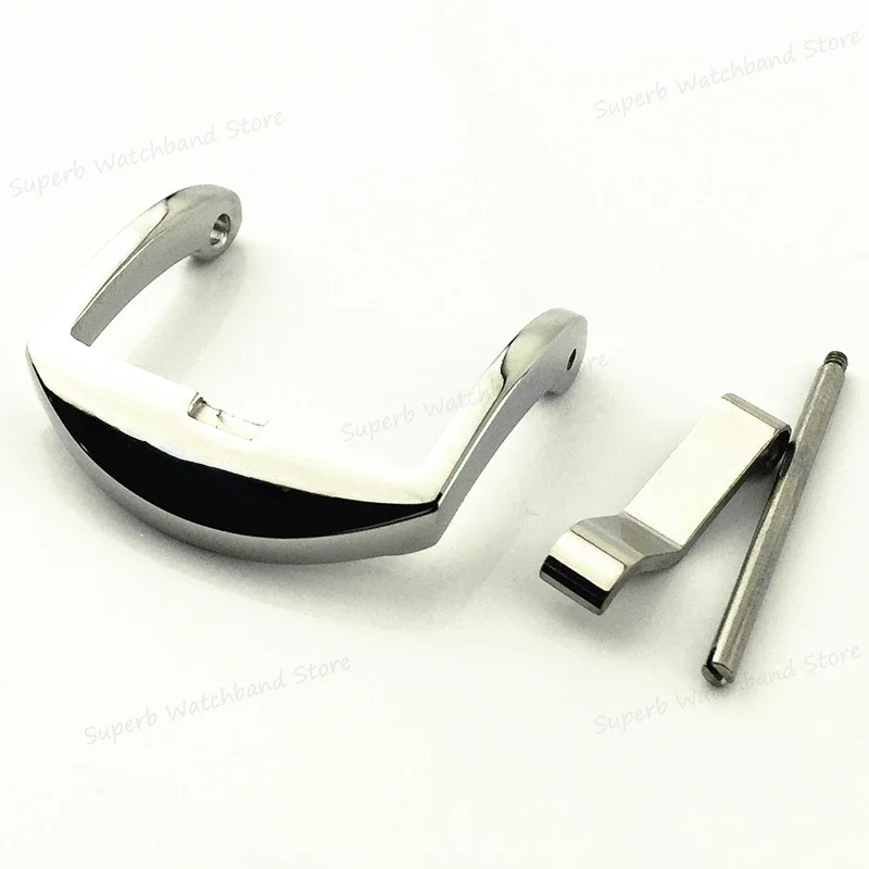 Screw Needle Buckle for Panerai Stainless Steel Solid Rubber Buckle 18 20 22mm Polished Clasp Watch Button Replacement