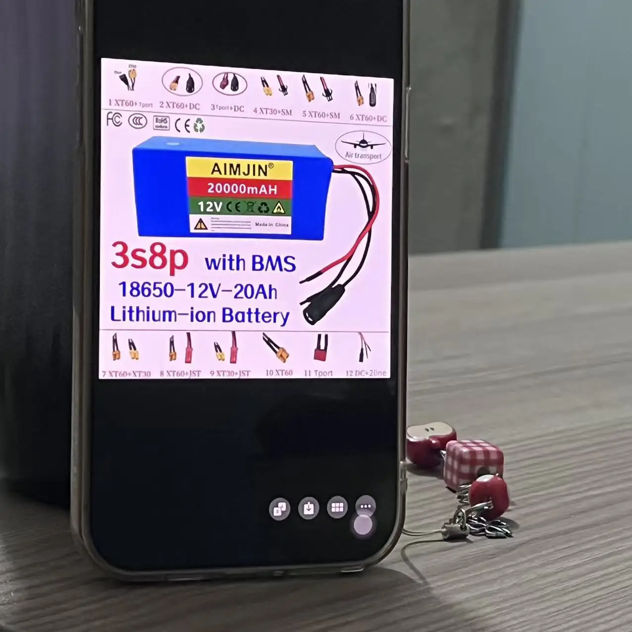 

3S8P 18650 Battery Pack 12V 20Ah Lithium Protection Board 20000mAh for Inverter Miner's Lamp with BMS - 18650 Lithium Battery