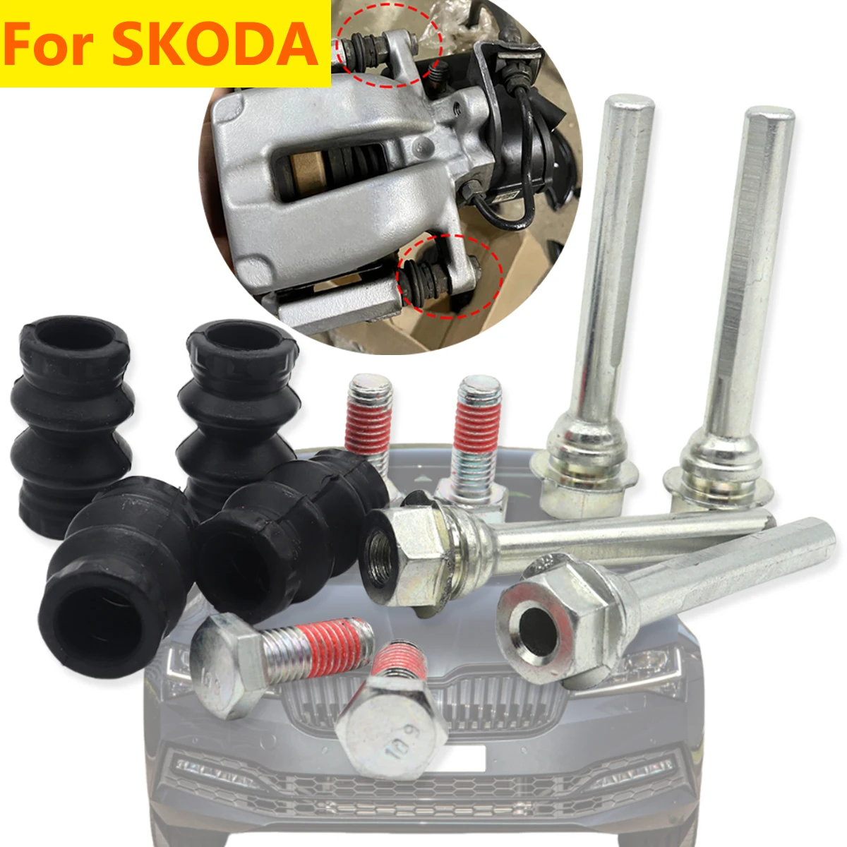 

Rear Left Right Brake Caliper Cylinder Slider Guide Pin For Bushing Boot Seal Rebuild Kits For SKoda Superb Octavia VRS Fabia