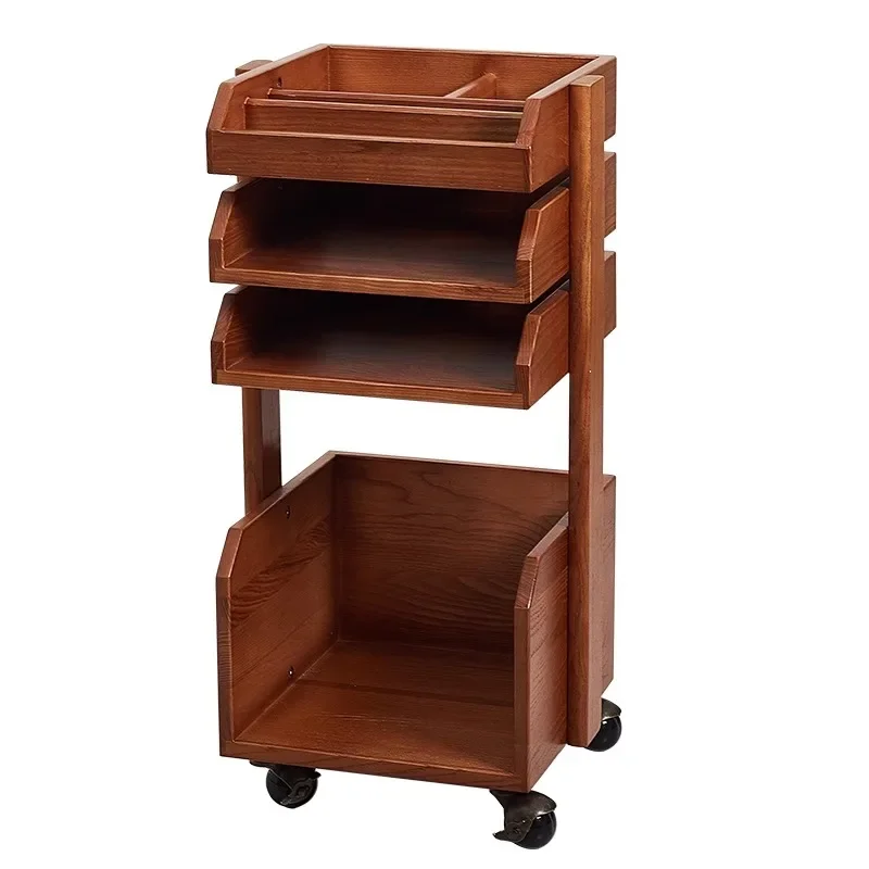 Wabi-**** wind living room mobile coffee table simple retro home cart small apartment storage sofa side table