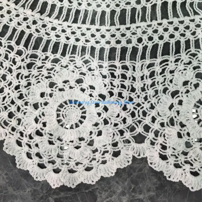 573B Elegant Cotton Lace Detachable Collar Shawl For Women Lightweight And Breathable Detachable Necklace Shawl