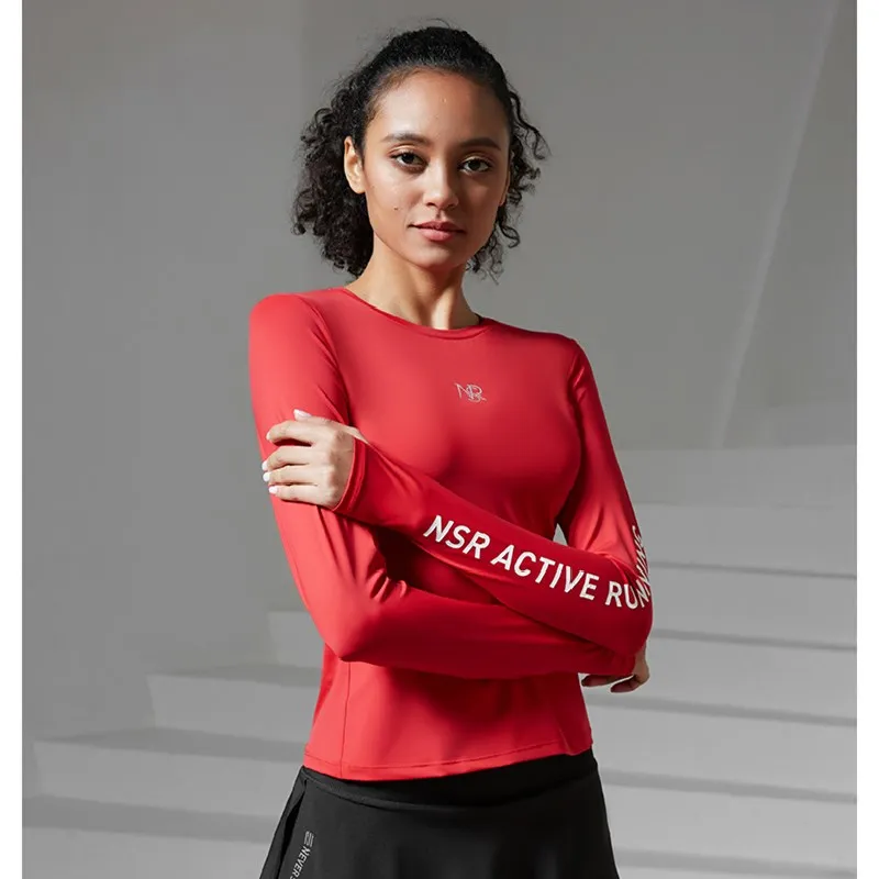 Women Running Long Sleeves Soft Comfortable T Shirts Yoga Jogging Reflective Tops Fitness Training Slim Tees Gym Sport Shirt 