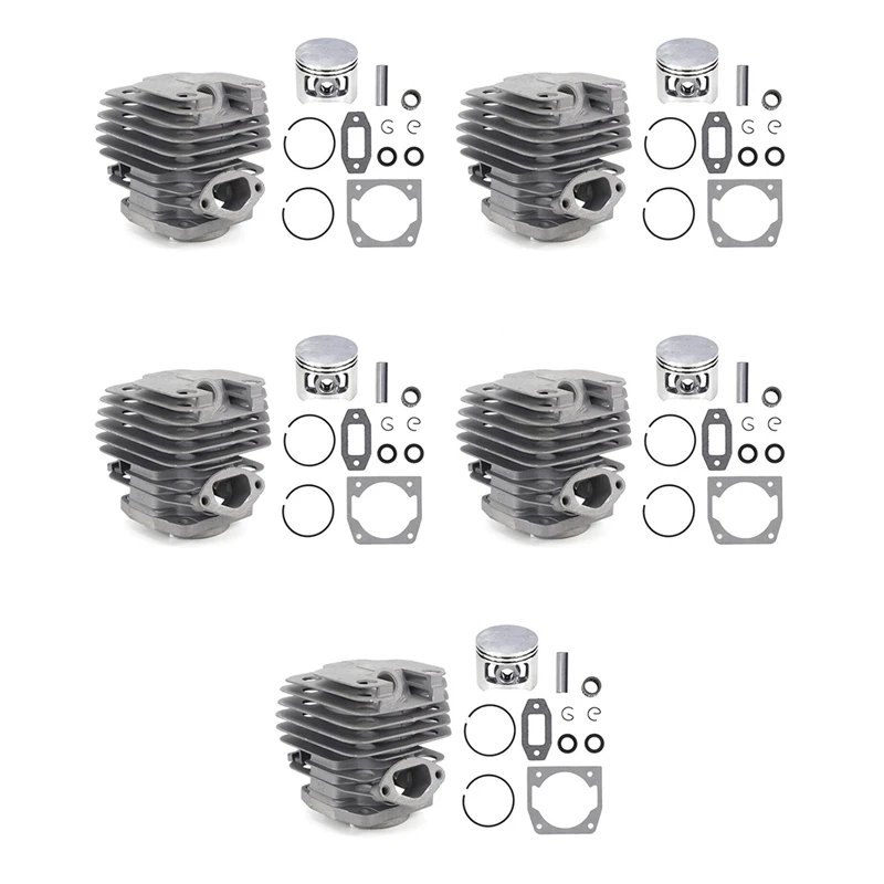 

5 Set Diameter 45Mm Chainsaw Cylinder And Piston Set Fit 52 52Cc Chainsaw Spare Parts For Gasoline/Oil Chainsaw Spares