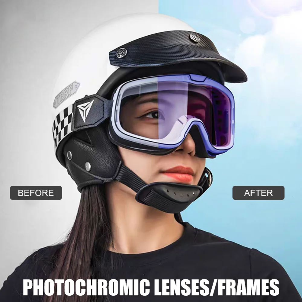 

Photochromic Motorcycle Ski Goggles Anti-Fog Lenses Windproof UV Protection Men Women Ski Goggles Winter Sports Eyewear