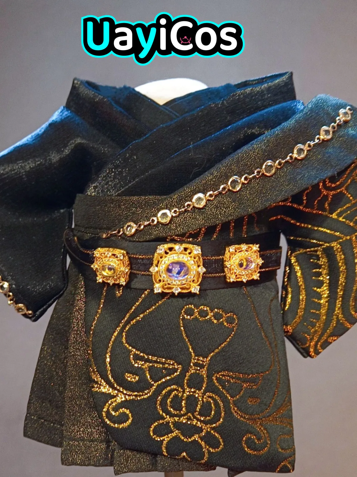 Handmade Earl Prince Black Gold Gorgeous Customs Suit For Stuffed 20cm Plushie Cotton Doll Clothes Accessories Anime Toy Gifts