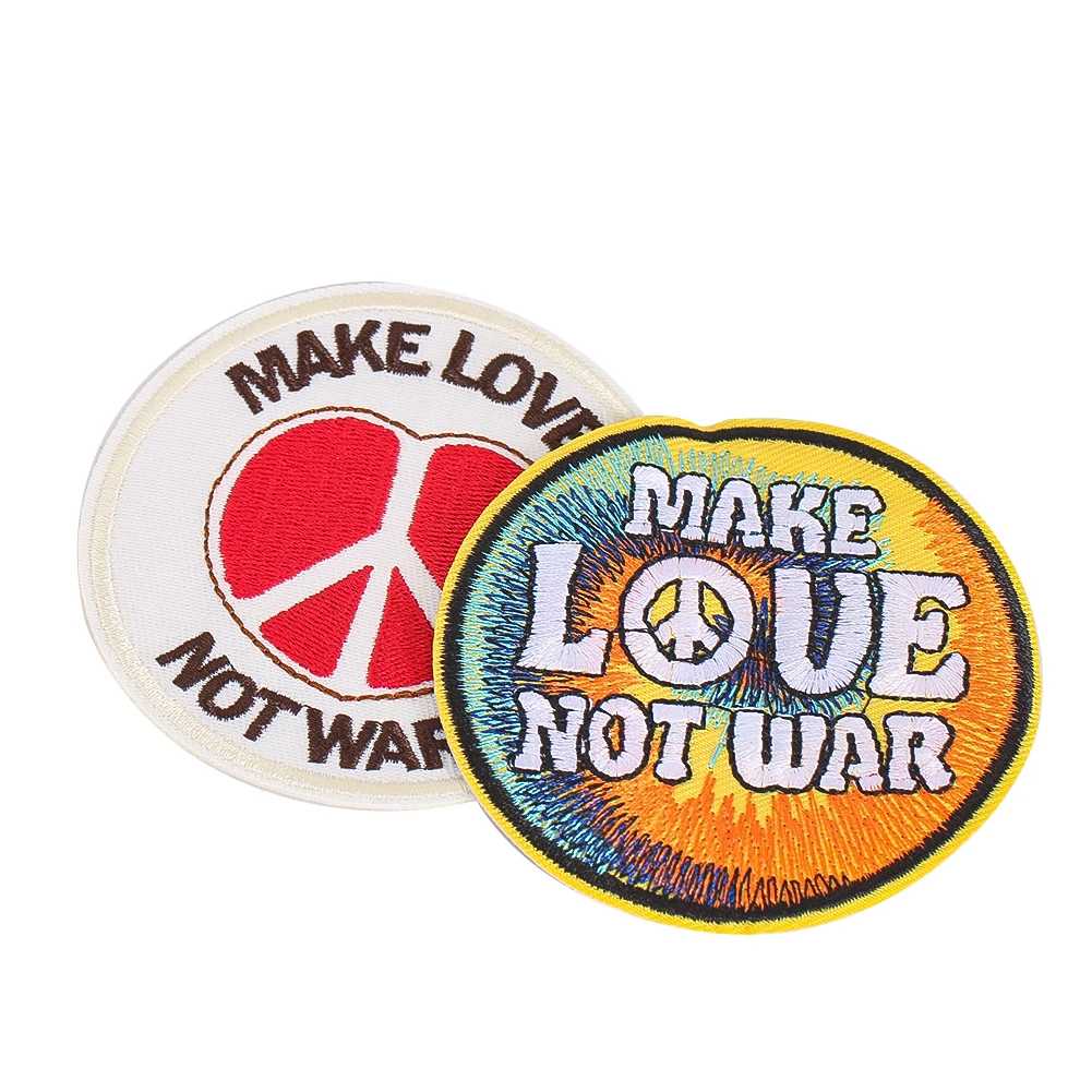 Parche Bordado Anti Guerra, Haz Amor, No Guerra, con Símbolo de Paz, Aplique Termoadhesivo, Estilo Hippie Retro, para Ropa, Bolsos, Jeans, Chaquetas, Regalo DIY