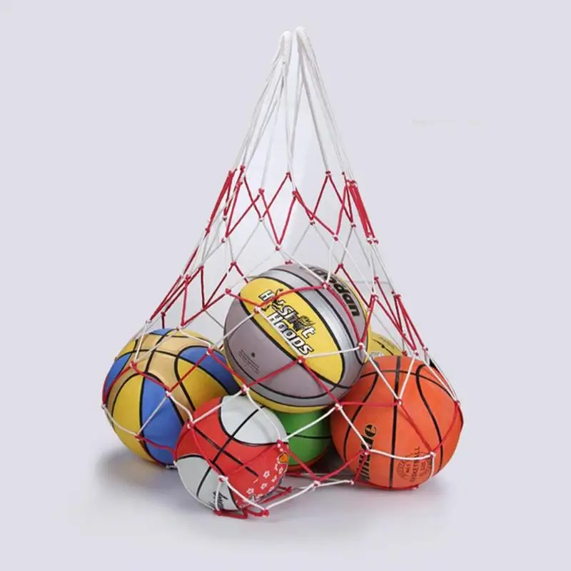 Large Capacity Durable Nylon Ball Net Bag Portable Thick Sturdy Rope Storage Bag For Basketball Soccer Training