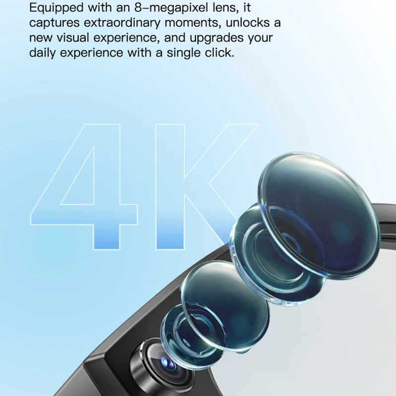 2025 800W Câmera Óculos Inteligentes 4K HD Anti-shake Bluetooth Chamada Tradução em Tempo Real AI Óculos Controle de Música