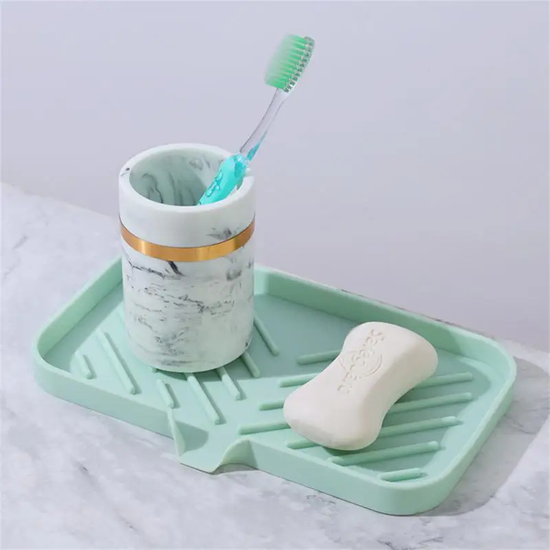 

Soap Dispenser Silicone Splash Drying Mat Sink Countertop Storage Tray Faucet Mat Bathroom Accessories Sponge Drain Pad